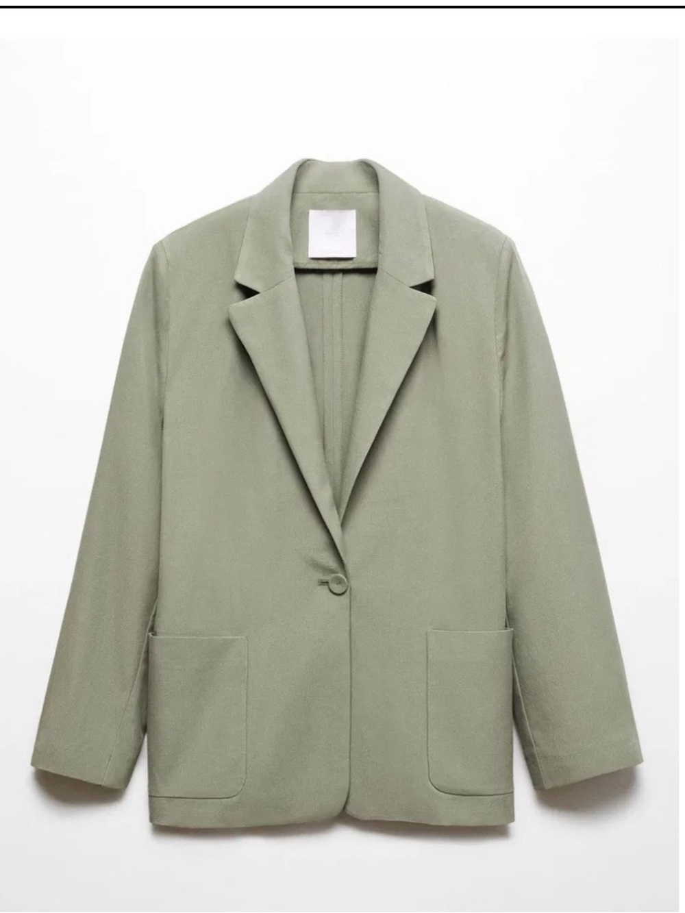 Mango Single-Button Sage Blazer Jacket